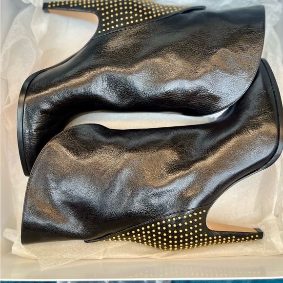 Givenchy - GV3 Mid Shaft Leather booths with Gold Studded Heel (Never Worn) - Picture 1 of 15